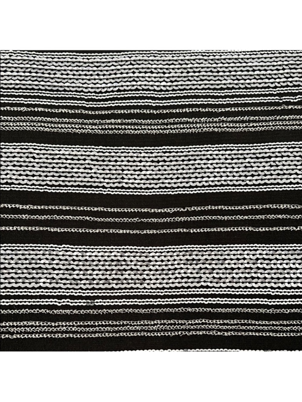 Express Sequin Striped Mini Skirt Black Silver 12 NWT - Picture 4 of 10